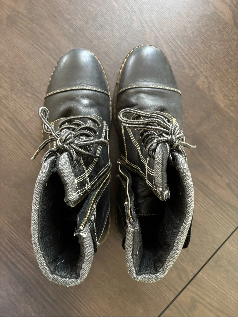 Men's Black Crevo Leather Lace-Up Ankle Boots